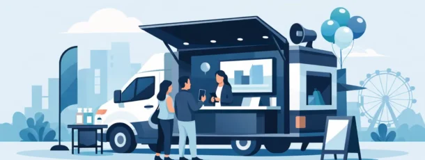 Popuptruck för marknadsföring som syns