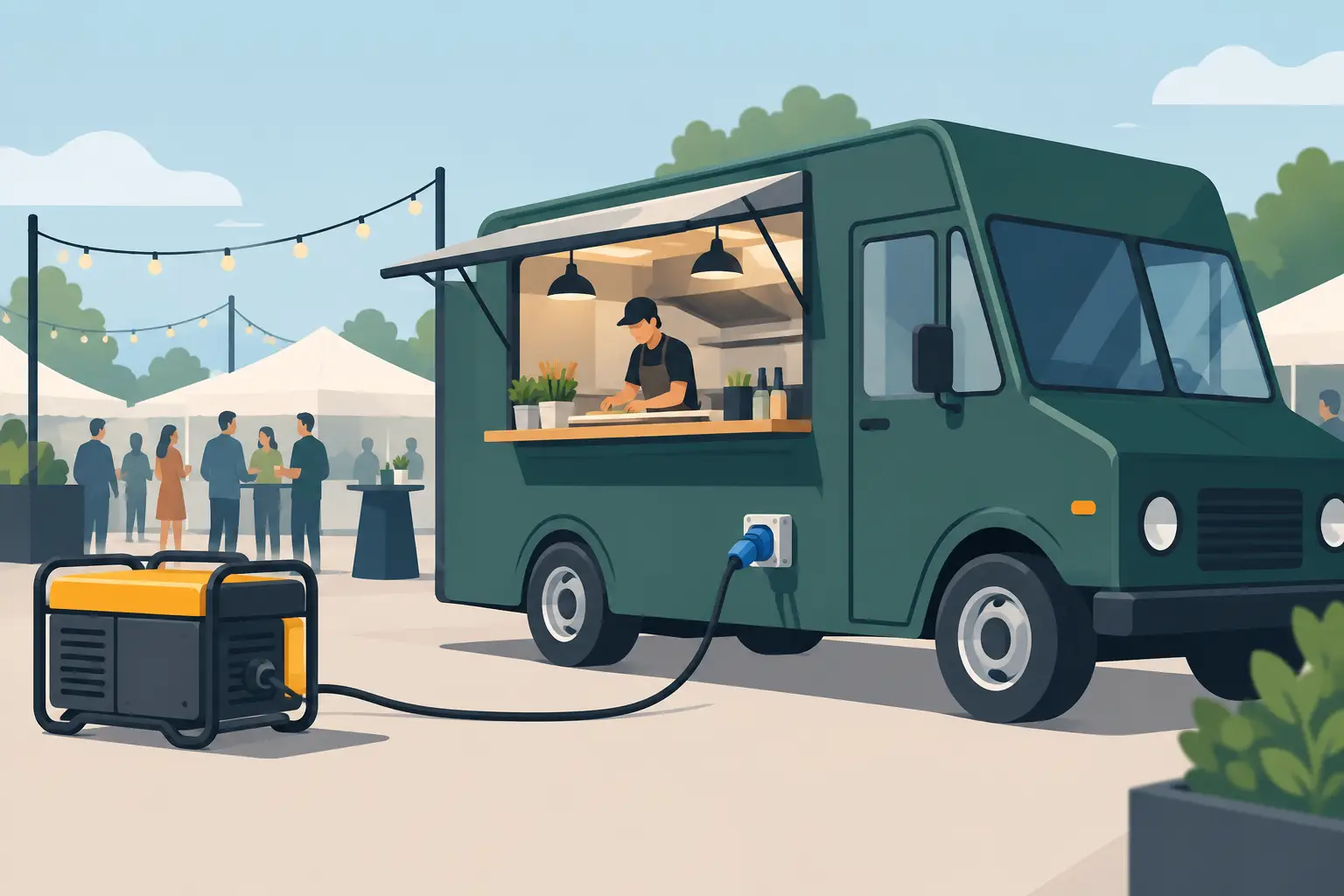 Hur mycket el kräver en foodtruck vid event?